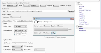 Handbrake screenshot 2